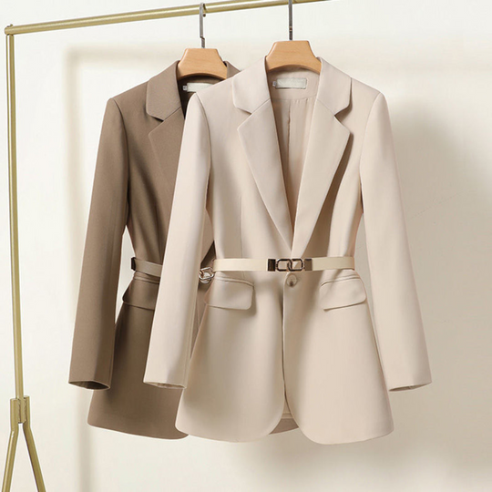 Women’s Belted Tailored Long Blazer