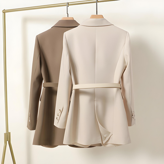 Women’s Belted Tailored Long Blazer