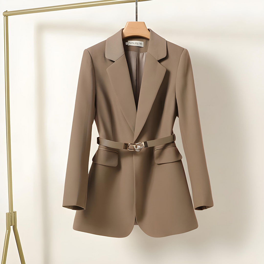 Women’s Belted Tailored Long Blazer