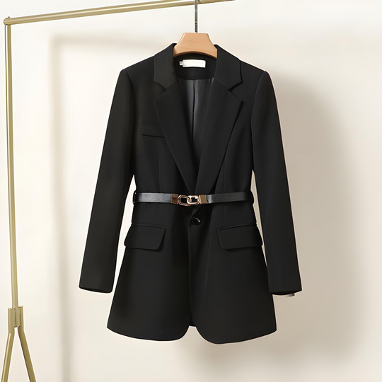 Women’s Belted Tailored Long Blazer